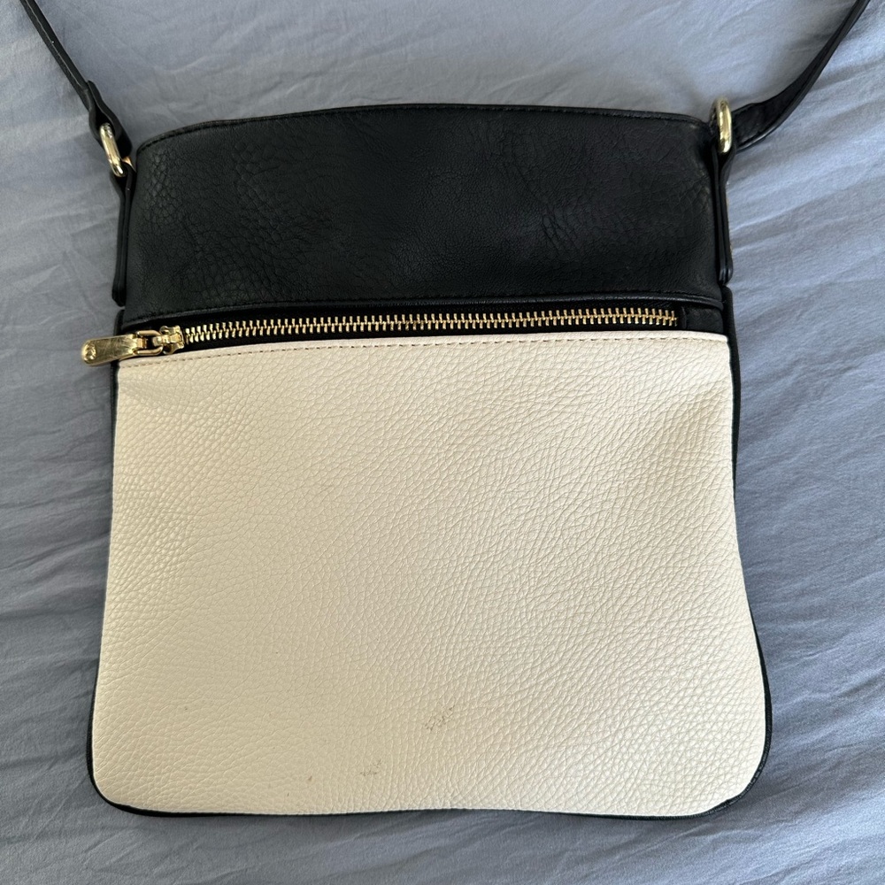 Black and Cream Crossbody Bag